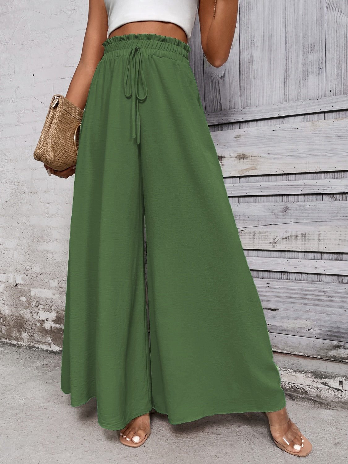 Whoopsie Daisy-Tied High Waist Wide Leg Pants-Whoopsie Daisy