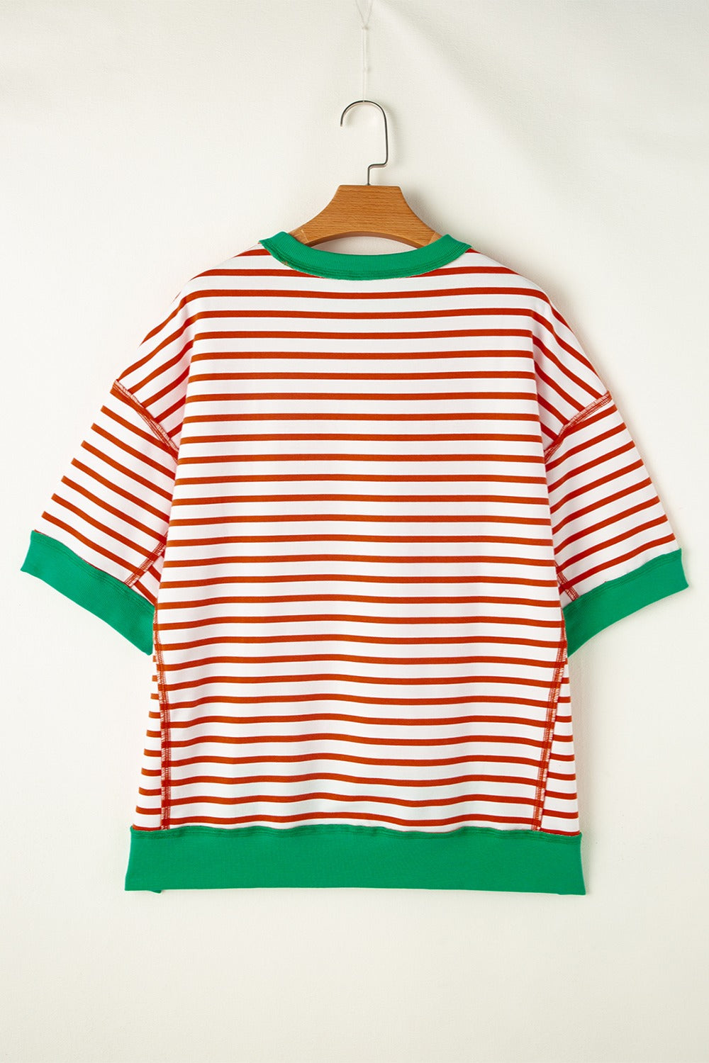 Whoopsie Daisy-Striped Round Neck Half Sleeve T-Shirt-Whoopsie Daisy