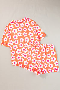 Whoopsie Daisy-Pocketed Flower Half Sleeve Top and Shorts Lounge Set-Whoopsie Daisy