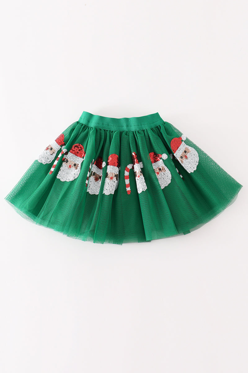 Green Santa Claus Sequin Tutu Skirt