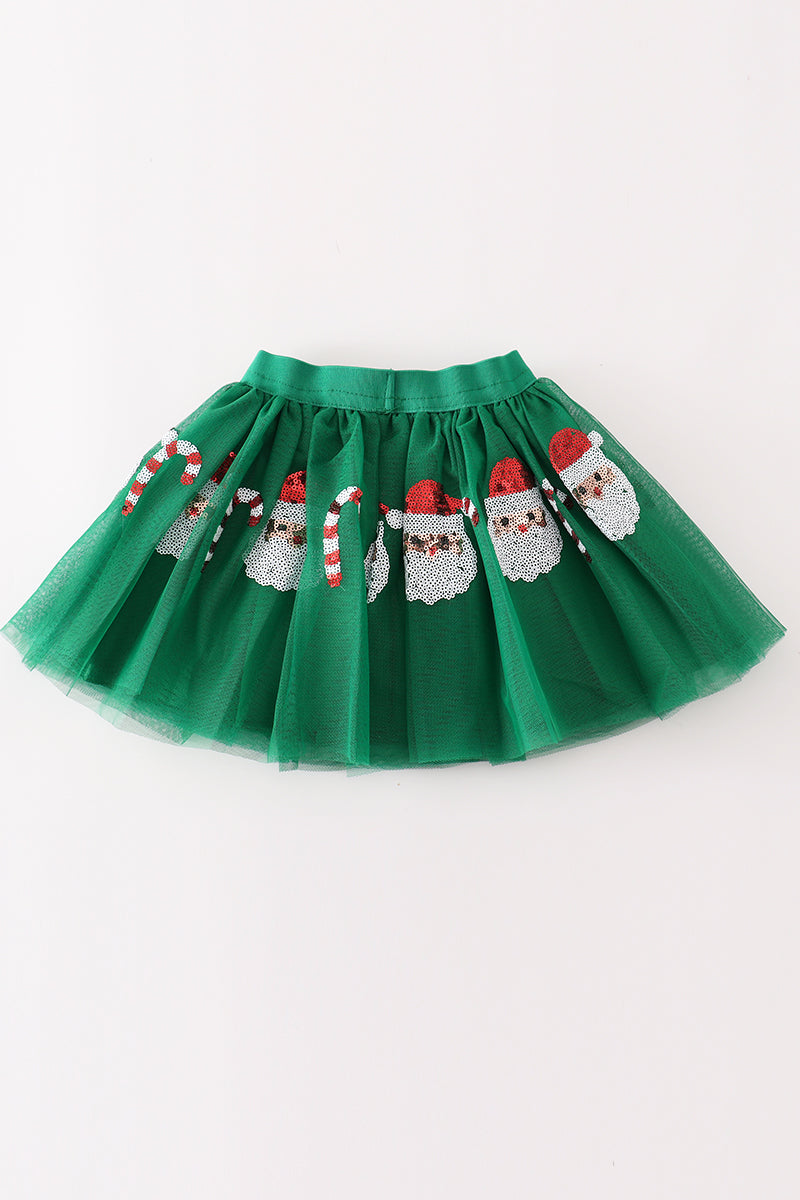 Green Santa Claus Sequin Tutu Skirt