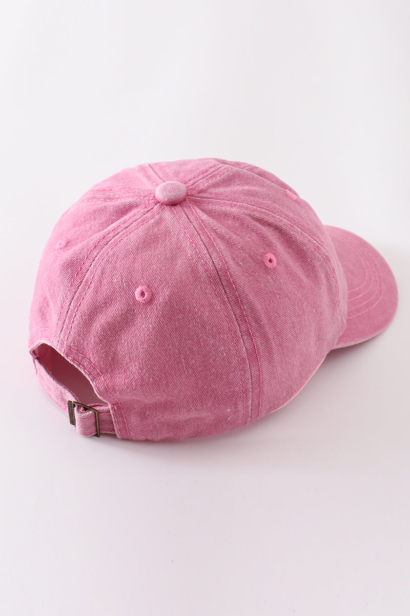 Pink sister embroidery baseball cap