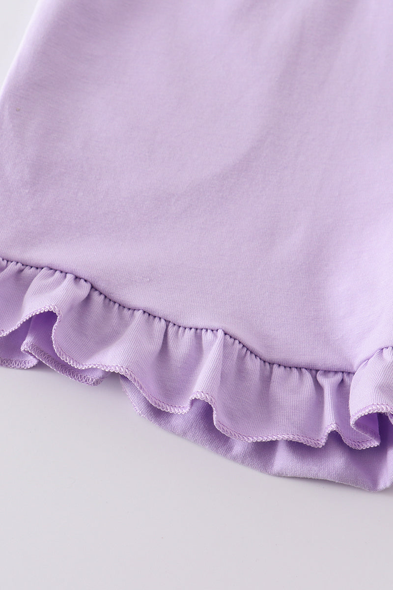 Purple Basic Ruffle Shorts