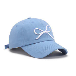 Whoopsie Daisy-Bow Embroidered Cotton Baseball Cap-Whoopsie Daisy