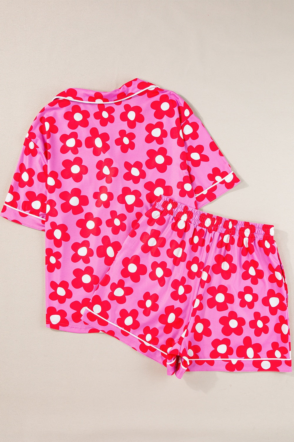 Whoopsie Daisy-Pocketed Flower Half Sleeve Top and Shorts Lounge Set-Whoopsie Daisy