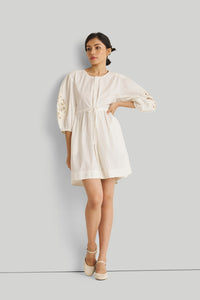 Reistor-Reistor Shirt Dress with Balloon Sleeves in White-Whoopsie Daisy