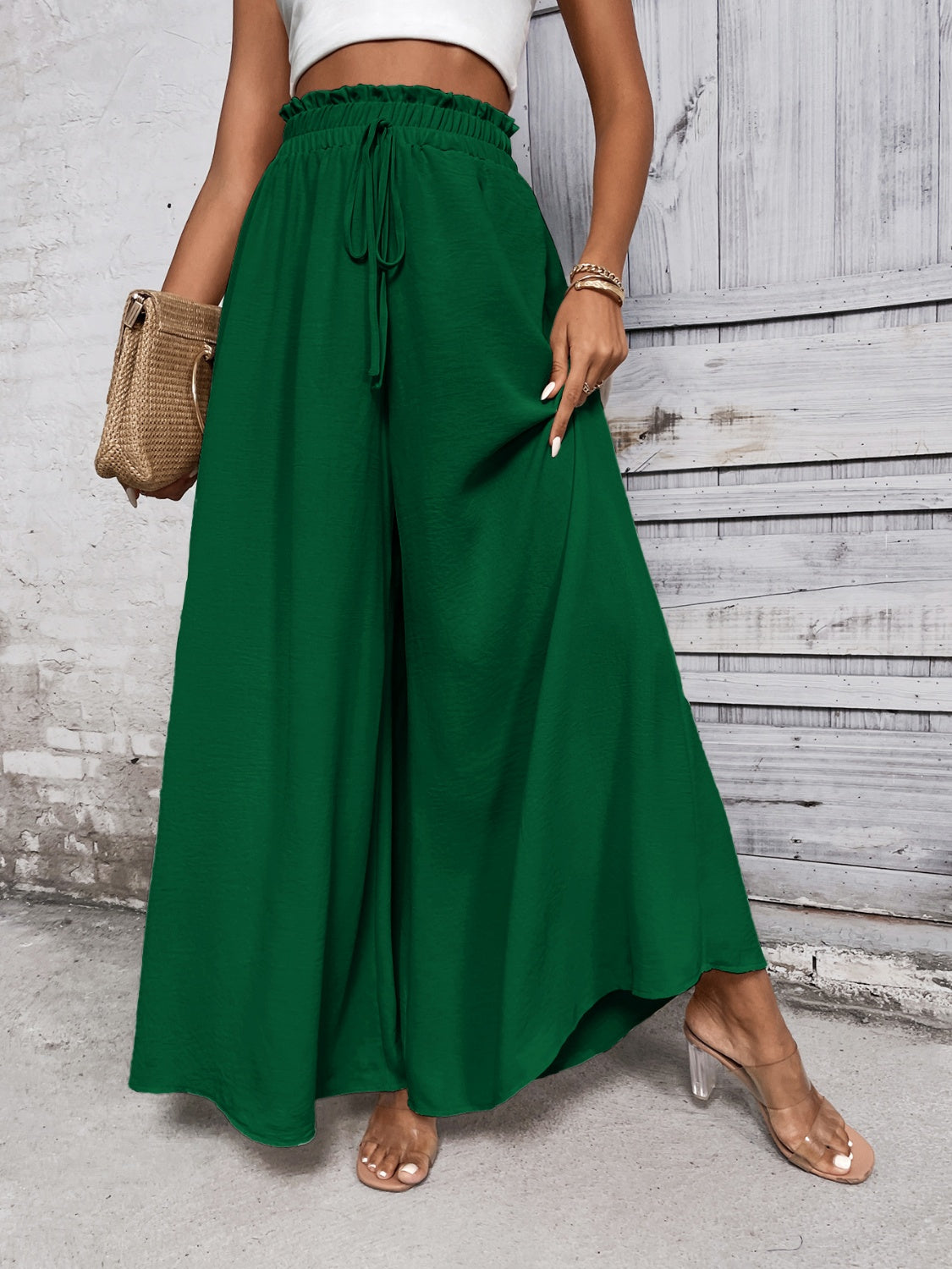 Whoopsie Daisy-Tied High Waist Wide Leg Pants-Whoopsie Daisy