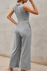 Whoopsie Daisy-Full Size Scoop Neck Wide Strap Jumpsuit-Whoopsie Daisy