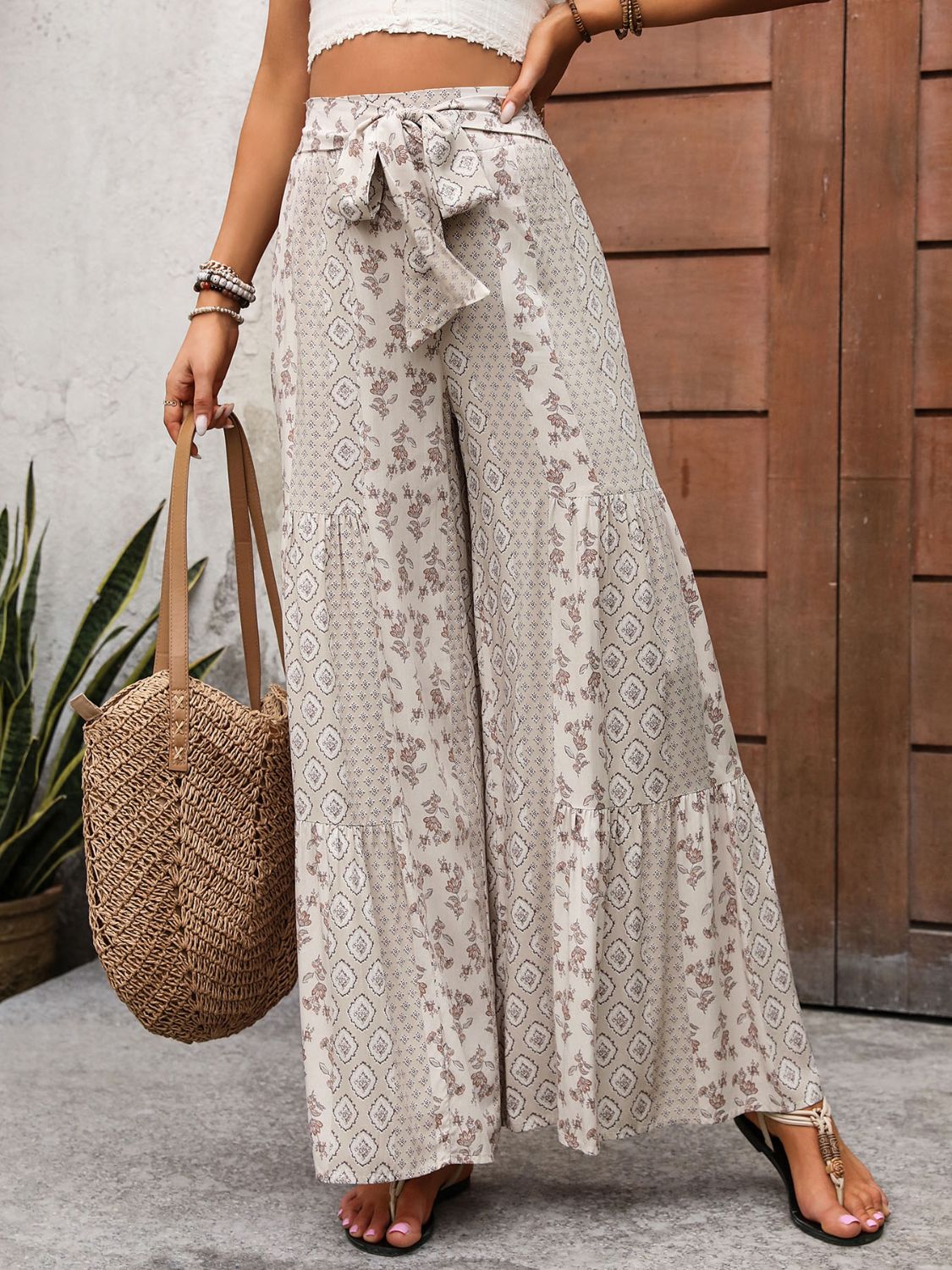 Whoopsie Daisy-Printed Wide Leg Pants-Whoopsie Daisy