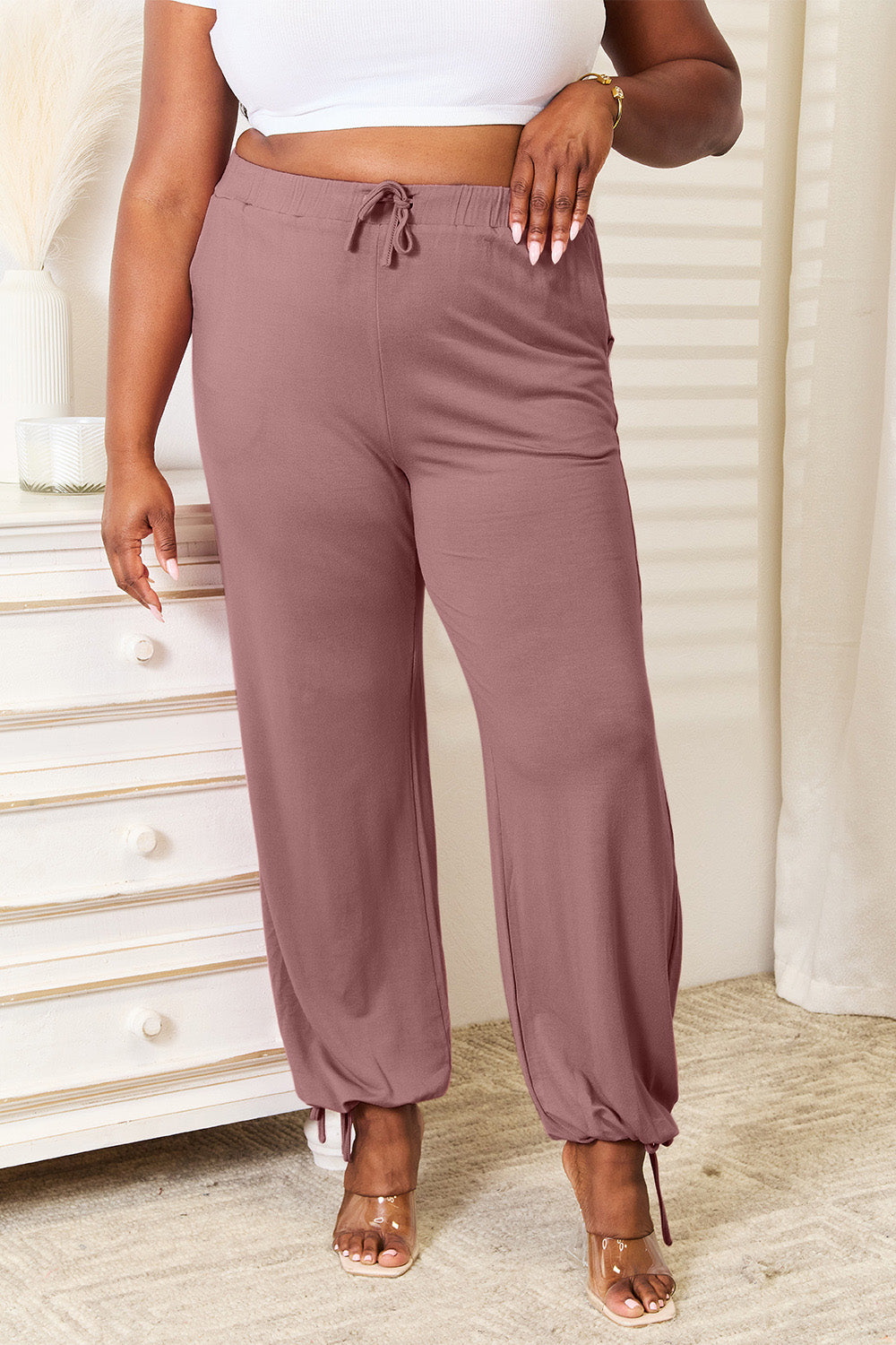 Whoopsie Daisy-Basic Bae Full Size Soft Rayon Drawstring Waist Pants with Pockets-Whoopsie Daisy