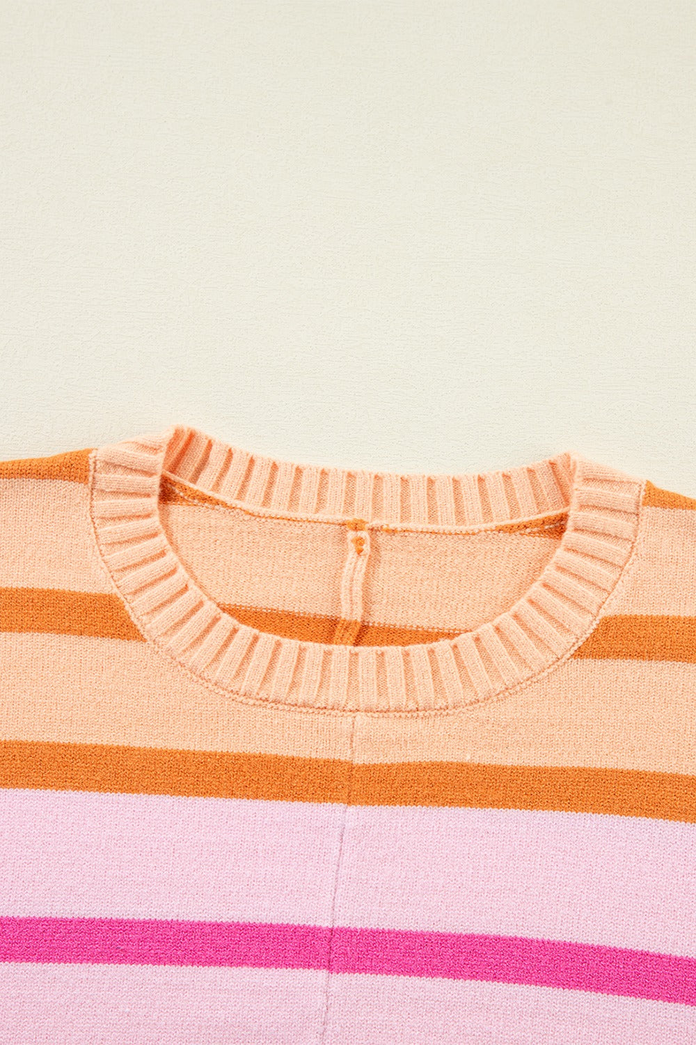 Whoopsie Daisy-Contrast Striped Round Neck Long Sleeve Knit Top-Whoopsie Daisy