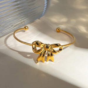 Whoopsie Daisy-18K Gold-Plated Stainless Steel Bow Bracelet-Whoopsie Daisy