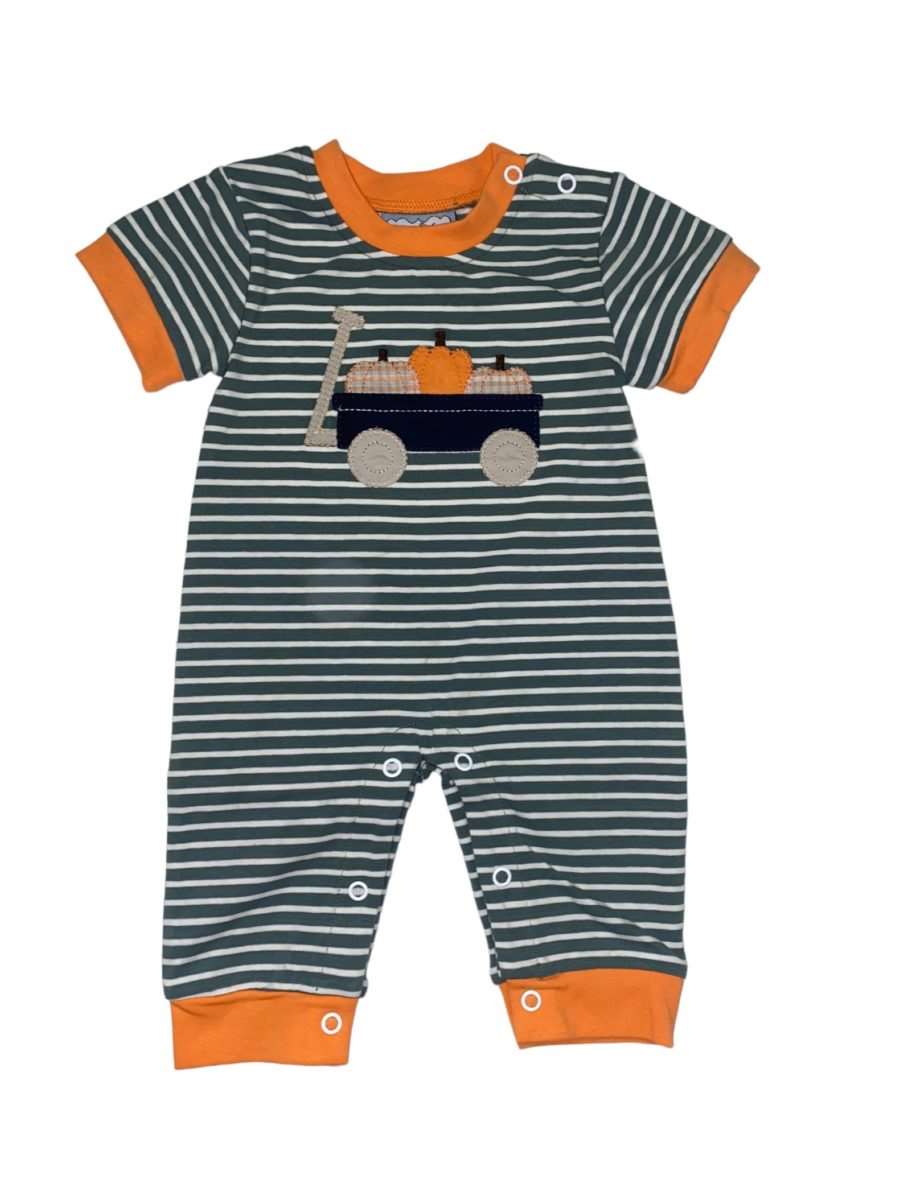 Three Sisters-Three Sisters Baby Pumpkin Wagon Romper-Whoopsie Daisy