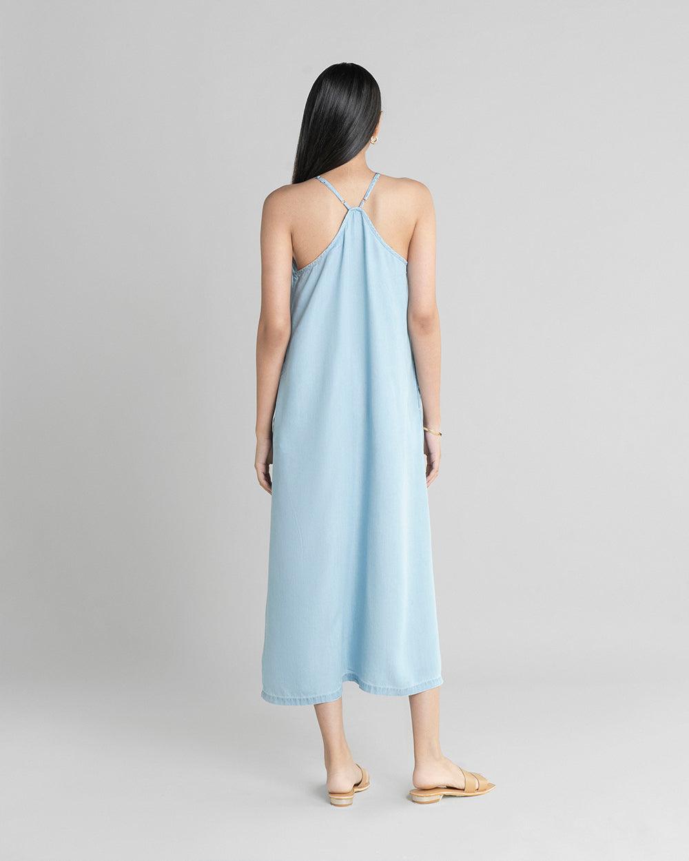 Reistor-Reistor In the Mood for Love Denim Maxi Dress-Whoopsie Daisy