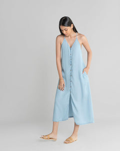 Reistor-Reistor In the Mood for Love Denim Maxi Dress-Whoopsie Daisy