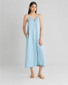 Reistor-Reistor In the Mood for Love Denim Maxi Dress-Whoopsie Daisy