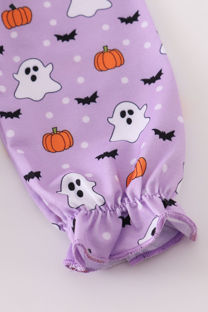 Purple halloween print girl bubble