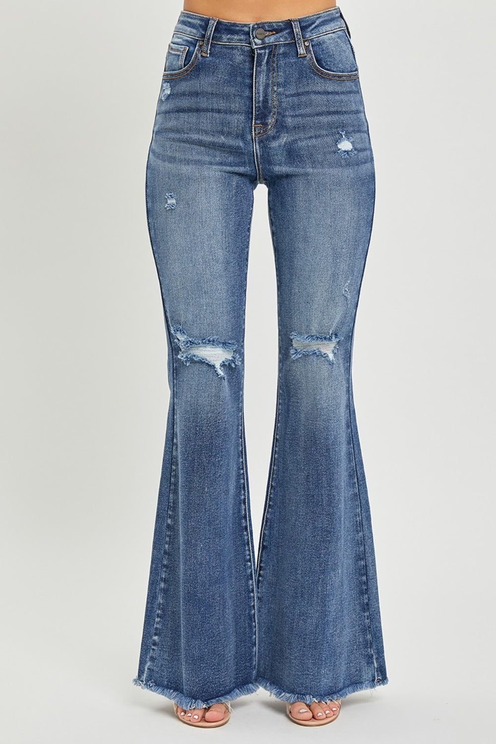 Whoopsie Daisy-RISEN High Waist Distressed Fare Jeans-Whoopsie Daisy