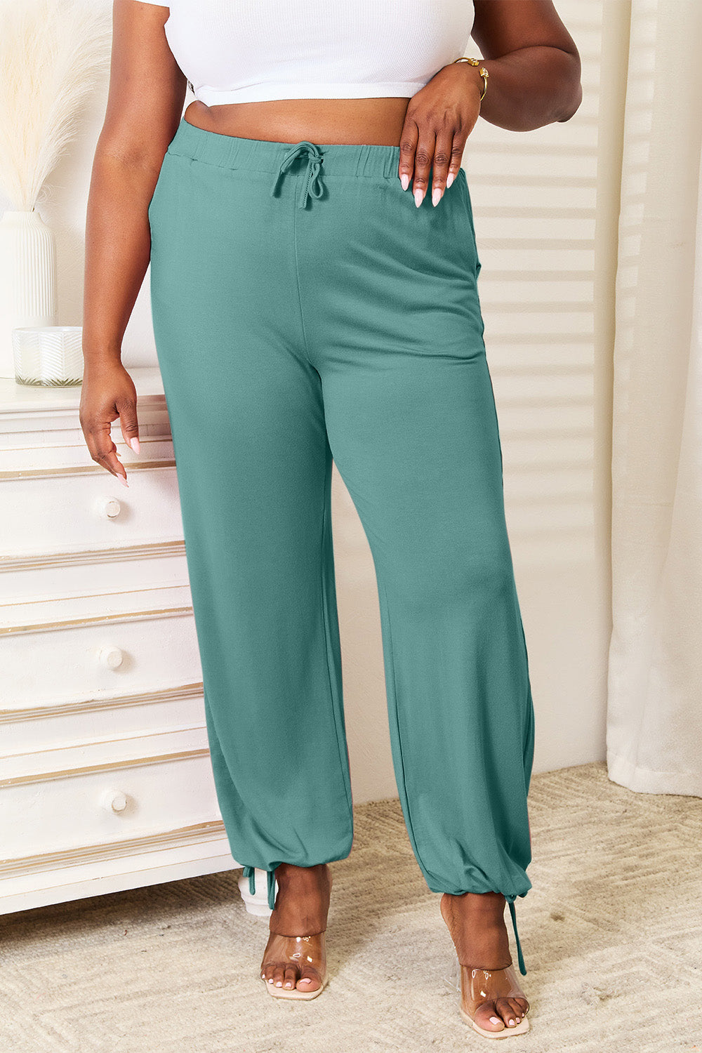 Whoopsie Daisy-Basic Bae Full Size Soft Rayon Drawstring Waist Pants with Pockets-Whoopsie Daisy