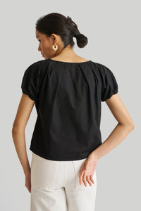 Reistor-Reistor Balloon Sleeve Top in Black-Whoopsie Daisy