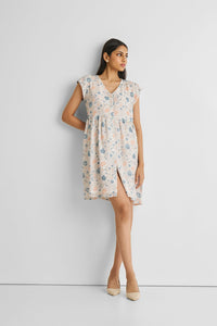 Reistor-Reistor Cap Sleeved Short Dress in Florals-Whoopsie Daisy