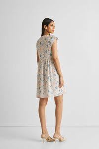 Reistor-Reistor Cap Sleeved Short Dress in Florals-Whoopsie Daisy