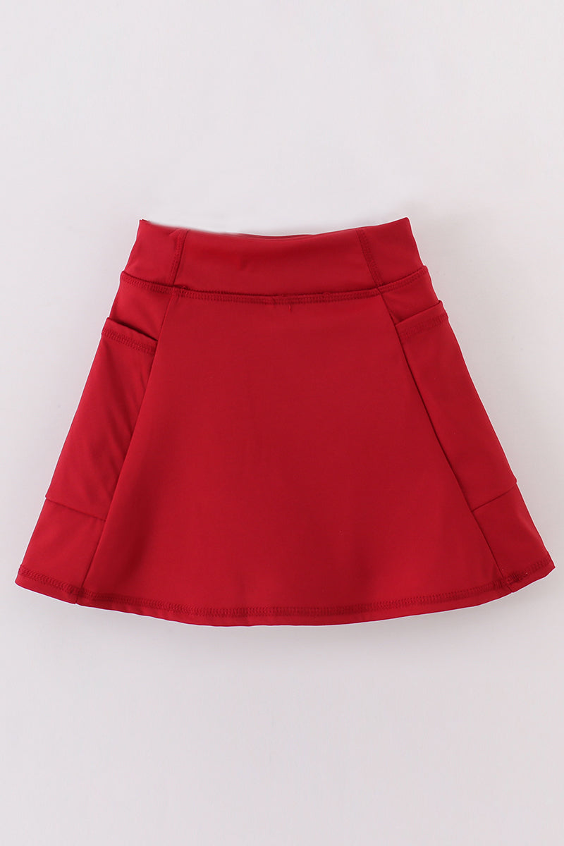 Red active sporty yoga girl skirt (skirt has build in liner)