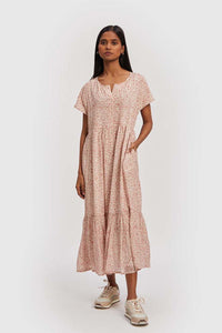 Midi Tiered Shirt Dress-0