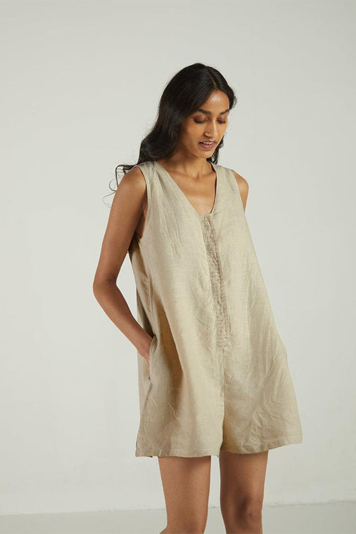 Reistor-Reistor Romp and Play Romper In Sand Beige-Whoopsie Daisy