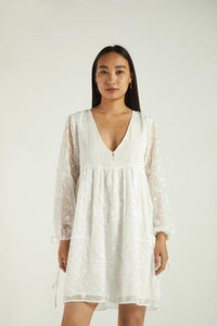 Summer Scene Dress in Coconut White-3