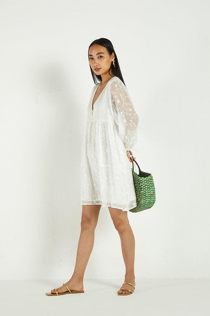 Summer Scene Dress in Coconut White-2