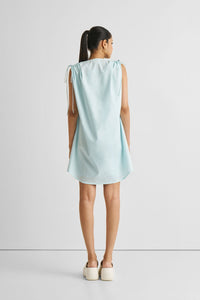 Reistor-Reistor Shirt dress with Shoulder Tie Details in Summer Blue-Whoopsie Daisy