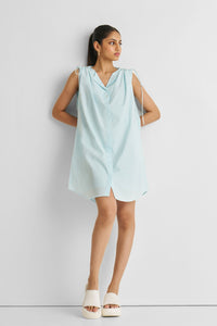 Reistor-Reistor Shirt dress with Shoulder Tie Details in Summer Blue-Whoopsie Daisy