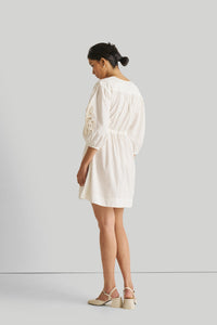 Reistor-Reistor Shirt Dress with Balloon Sleeves in White-Whoopsie Daisy