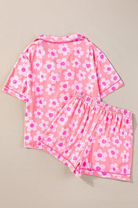 Whoopsie Daisy-Pocketed Flower Half Sleeve Top and Shorts Lounge Set-Whoopsie Daisy