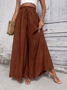 Whoopsie Daisy-Tied High Waist Wide Leg Pants-Whoopsie Daisy