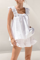 Whoopsie Daisy-Ruffled Square Neck Top and Shorts Set-Whoopsie Daisy