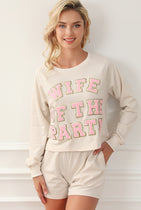 Whoopsie Daisy-WIFE OF THE PARTY Round Neck Top and Shorts Lounge Set-Whoopsie Daisy