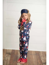 adorable sweetness-Adorable Sweetness Navy Snowman Pajama Set-Whoopsie Daisy