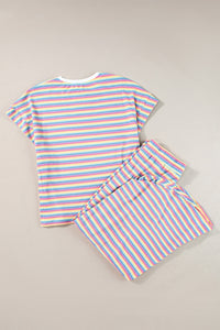 Whoopsie Daisy-Striped Round Neck Top and Drawstring Pants Set-Whoopsie Daisy