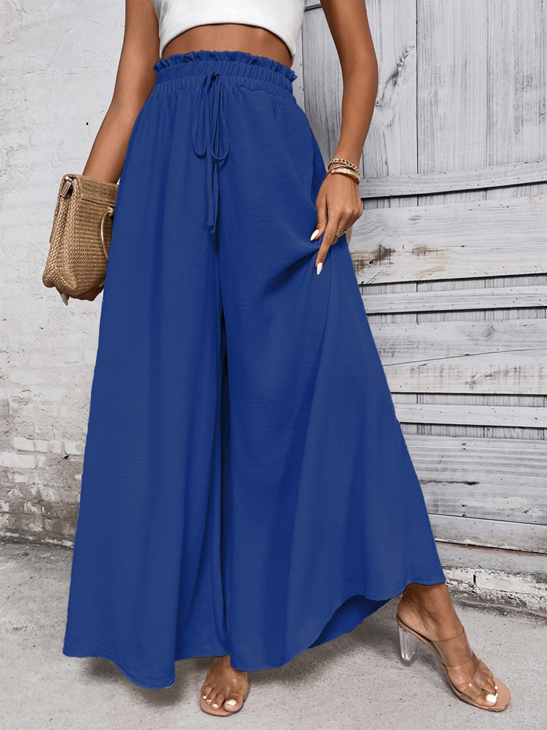 Whoopsie Daisy-Tied High Waist Wide Leg Pants-Whoopsie Daisy