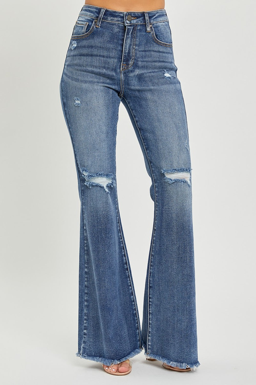 Whoopsie Daisy-RISEN High Waist Distressed Fare Jeans-Whoopsie Daisy