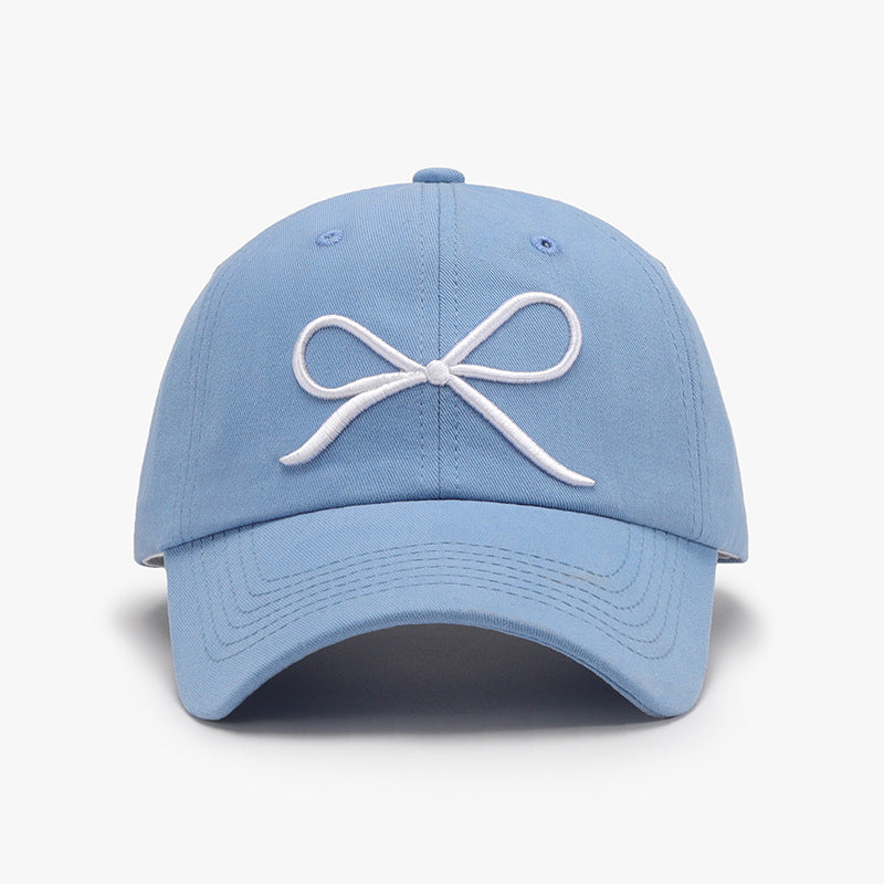 Whoopsie Daisy-Bow Embroidered Cotton Baseball Cap-Whoopsie Daisy